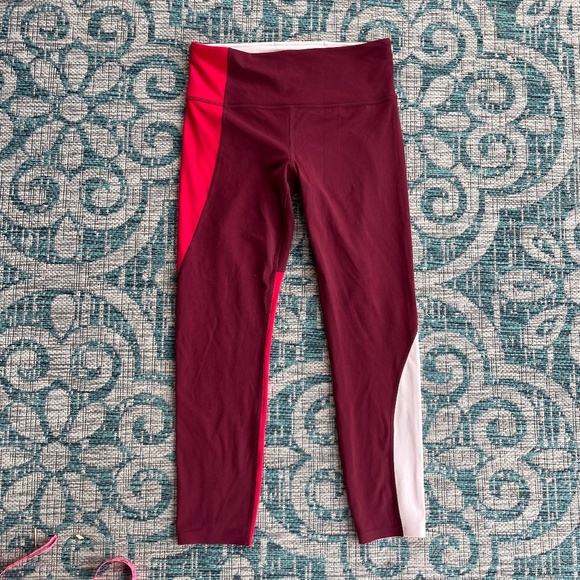 Athleta Elation Asymmetrical 7/8 Tight Garnet Red - Picture 2 of 8
